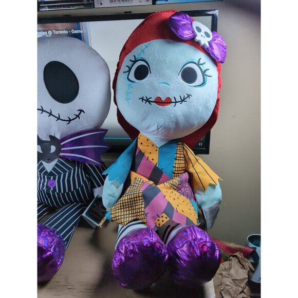 RARE! DISNEY Nightmare Before Christmas Jumbo Jack, Sally 30" Plush Set of 2 NWT - Picture 3 of 16